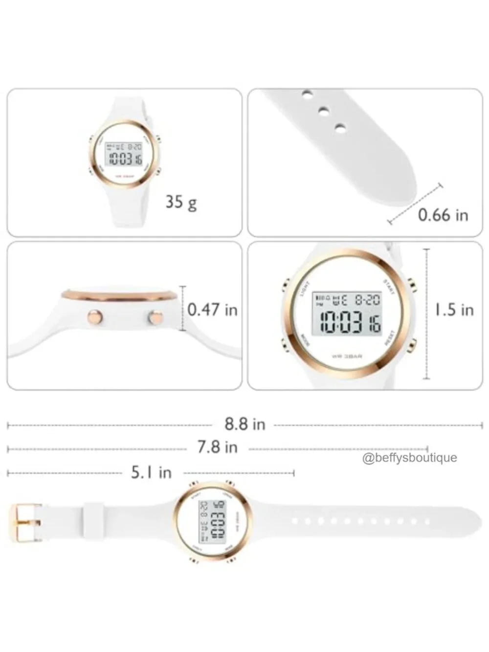 Digital Sport Watch LED Backlight Alarm Chronograph Water Resistant Women's